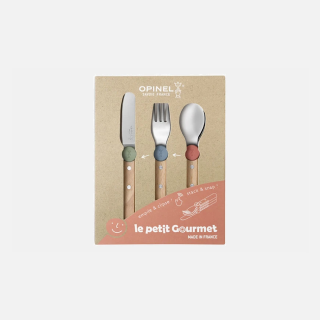 OPINEL Le Petit Gourmet Kinderbesteckset, 3-tlg., BUNT