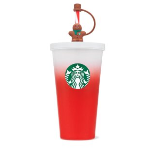 Starbucks Weihnachts-Edition Cold Cup 18 oz, 532 ml – Ginger Straw