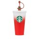 Starbucks Weihnachts-Edition Cold Cup 18 oz, 532 ml – Ginger Straw