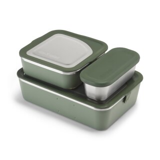 Klean Edelstahl Essensbehälter Lunchbox Rise 3er Set 1626ml dunkelgrün