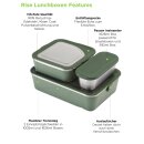 Klean Edelstahl Essensbehälter Lunchbox Rise 3er Set 1626ml dunkelgrün