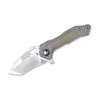 Kizer Mini Paragon Micarta Green