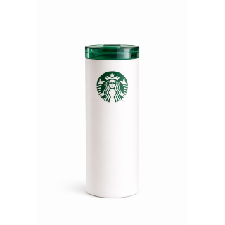 Starbucks Snow Tumbler white green lid insulated 476ml