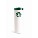 Starbucks Snow Tumbler white green lid insulated 476ml