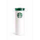 Starbucks Snow Tumbler white green lid insulated 476ml