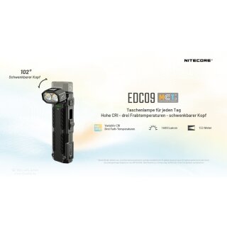 Nitecore EDC09 - 1600 Lumen, Winkellampe