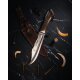 Cudeman Jagdmesser Crown Stag Bowie MoVa Stahl Hirschhorngriff Lederscheide
