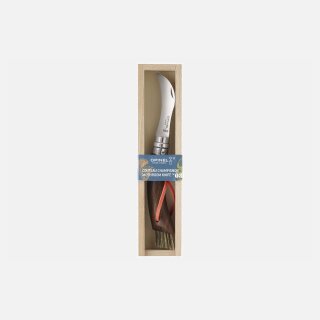 Pilzmesser mit Bürste  n°08 Schwarznuss im Holzetui Champignon Noyer Noir