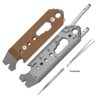 Kizer Pac Bar 10-in-1 Titan Multitool brown