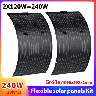 Flexibles Solarmodule 2*120W Solarpanel für Wohnmobil Balkonkraftwerk