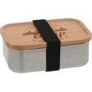 Edelstahldose mit Bambusdeckel und Gummiband 800 ml