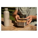 Edelstahldose mit Bambusdeckel und Gummiband 800 ml