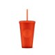 Starbucks Cold Cup Tumbler Grid Orange 473 ml mit Trinkhalm