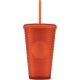Starbucks Cold Cup Tumbler Grid Orange 473 ml mit Trinkhalm