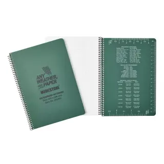 Modestone C53 MIL wasserfestes Notizbuch A5 Grün 50 Blatt kariert