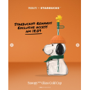 Starbucks x Peanuts Snoopy Glasbecher / Cold Cup 591 ml