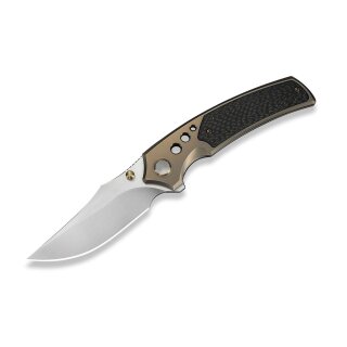 WE Knife Skynix M390 Champagne Ti Twill CF