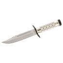 Herbertz Survival-Knife, Stahl AISI 420, Lederscheide,, Kompass im Griff