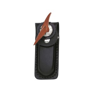 Messer-Etui, schwarzes Leder, mit Lederschlaufe, passend für Messer mit einer Heftlänge von 12 - 13 cm