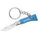 Opinel Mini-Messer, Schlüsselanhänger, Stahl 12C27, rostfrei, blauer Holzgriff