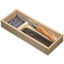 Opinel Geschenkset, Olivenholz Slim Messer + Holzbox